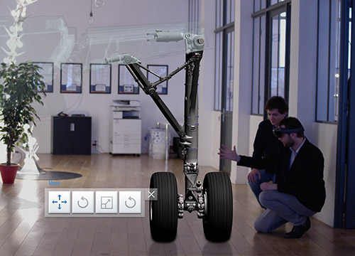 Actimage hololens pour présentation réalité virtuelle mixte aéronautique VR